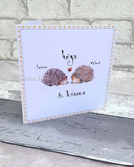 cute hedgehog Personalised  birthday card white3