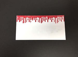 blood drips tinselr red embossing