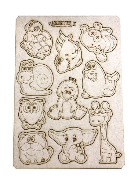 Wooden A4 cute animal colouring pop out sheet, Perfect for weddings &  parties – Samantha K Gifts & Crafts